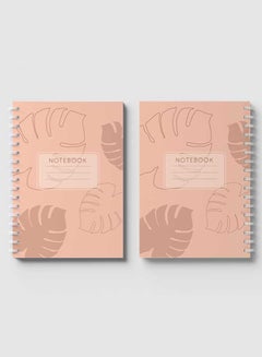 LOWHA Spiral Notebook with 60 Sheets For School Or Business Note Taking - Pastel Boho Leaves Art Multicolour  - Image 4