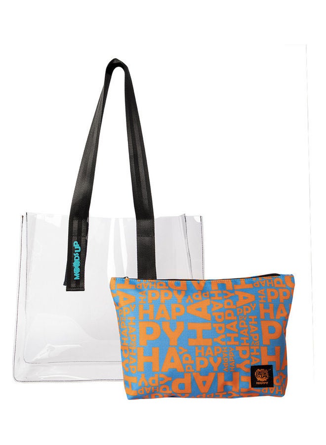 Biggdesign Moods Up Happy Transparent Shopping And Beach Bag Multicolour  - Image 3