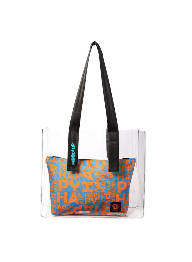 Biggdesign Moods Up Happy Transparent Shopping And Beach Bag Multicolour  - Image 1