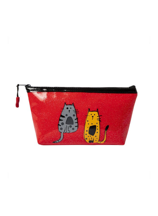 بيج ديزاين حقيبة مكياج لامعة بتصميم قطط متعدد الألوان - Image 1