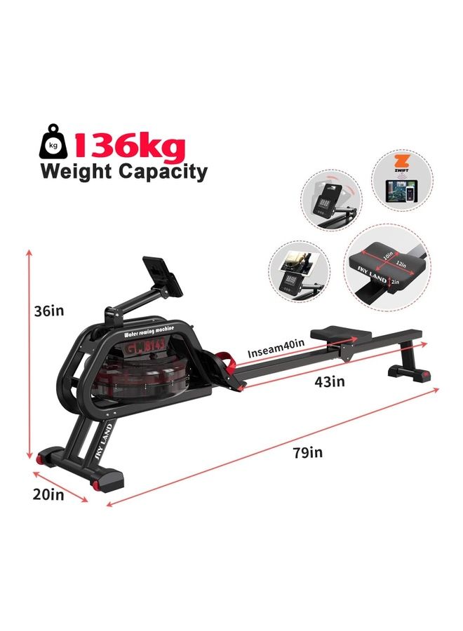 SkyLand - Water Rowing Machine With LCD Monitor & Bluetooth 203.5*51.8*95cm - Image 1
