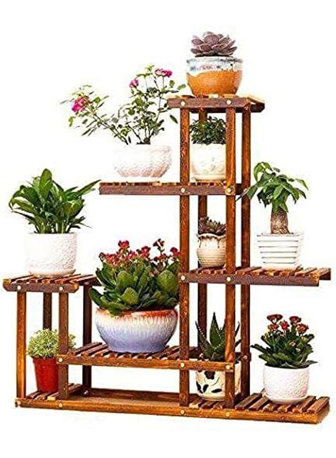 LINGWEI - Multi-Tier Flower Pots Display Stand Brown 96x95cm - Image 1