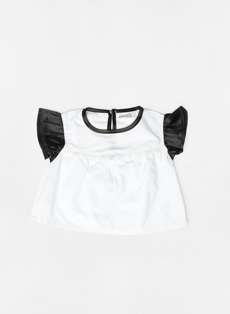 Baby Contrast Trim Detail Top White/Black - v1639032632/N51743255V_1