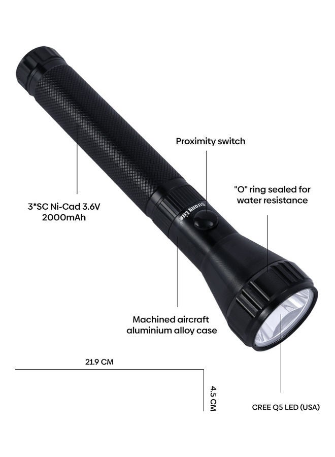 Strong Lite Rechargeable LED Flashlight Black 26cm  - Image 5