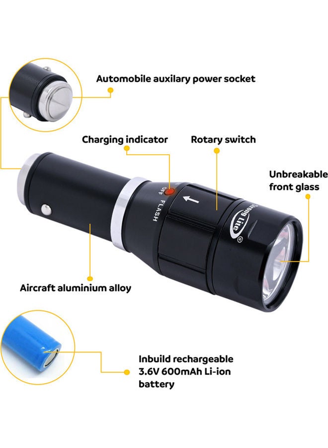 سترونج لايت - مصباح يدوي LED قابل للشحن أسود 9سم - Image 1