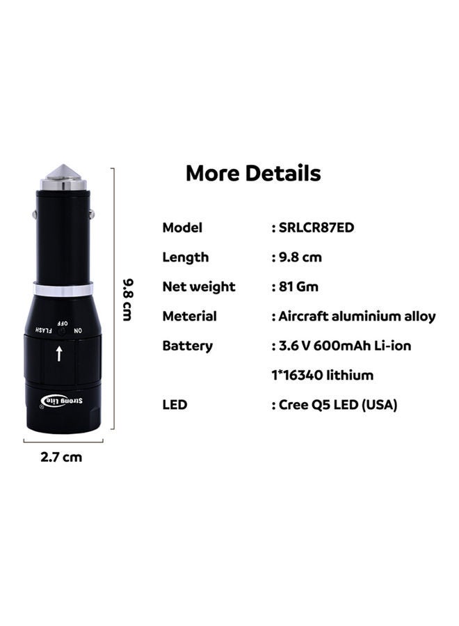 سترونج لايت - مصباح يدوي LED قابل للشحن أسود 9سم - Image 1
