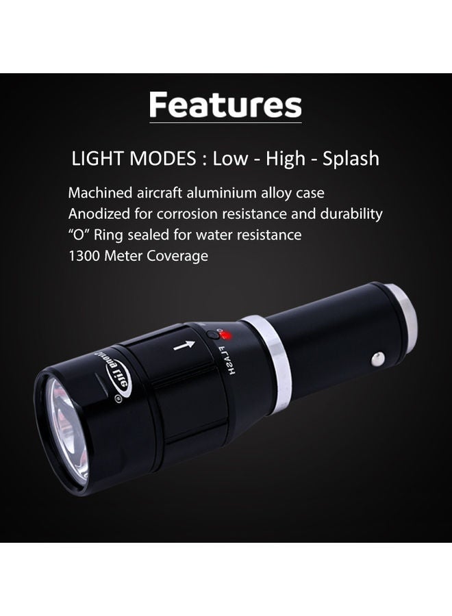 سترونج لايت - مصباح يدوي LED قابل للشحن أسود 9سم - Image 1