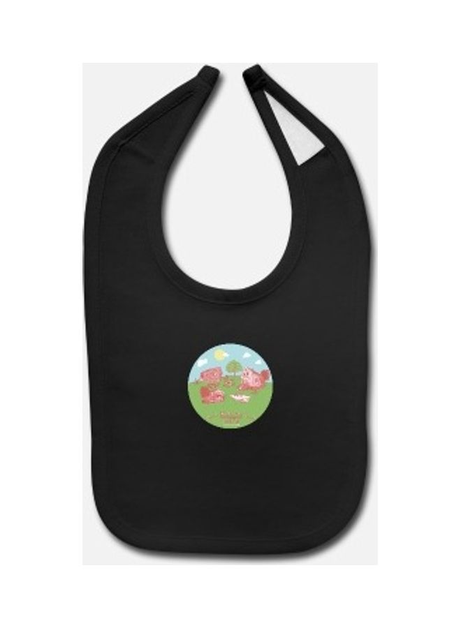 Baby Printed Bib -Black
