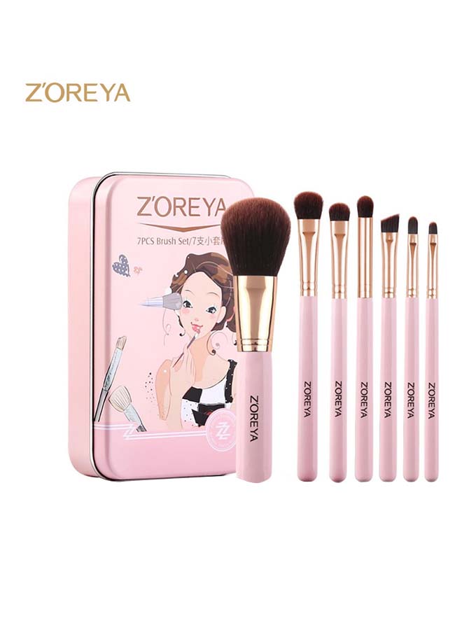 Z'OREYA 7-Piece Brush Set With Case Pink