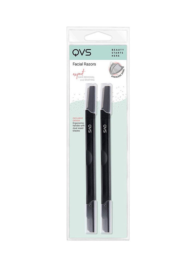 QVS Folding Facial Razors Black 28.5grams 