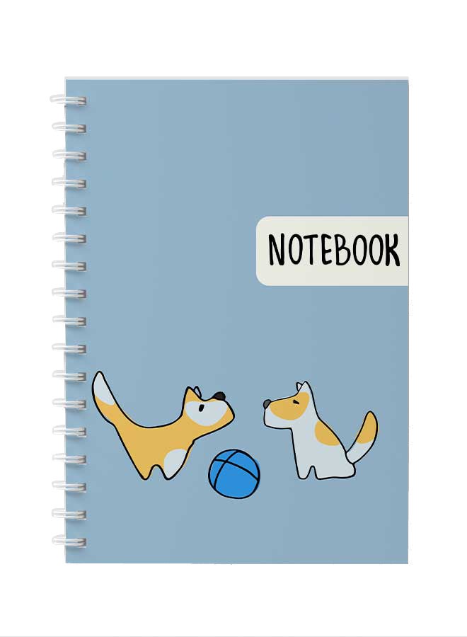 LOWHA Spiral Notebook For School Or Business Note Taking With 60 Sheets  Dogs and Ball Art Multicolour  - Image 1