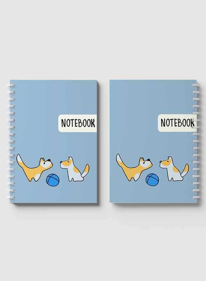 LOWHA Spiral Notebook For School Or Business Note Taking With 60 Sheets  Dogs and Ball Art Multicolour  - Image 4