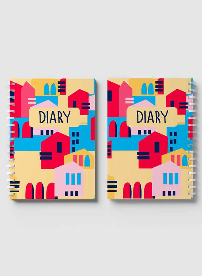 لوحة دفتر ملاحظات بسلك حلزوني للمدرسة أو تدوين ملاحظات العمل مزود ب 60 ورقة بنمط سلس متعدد الألوان - Image 4