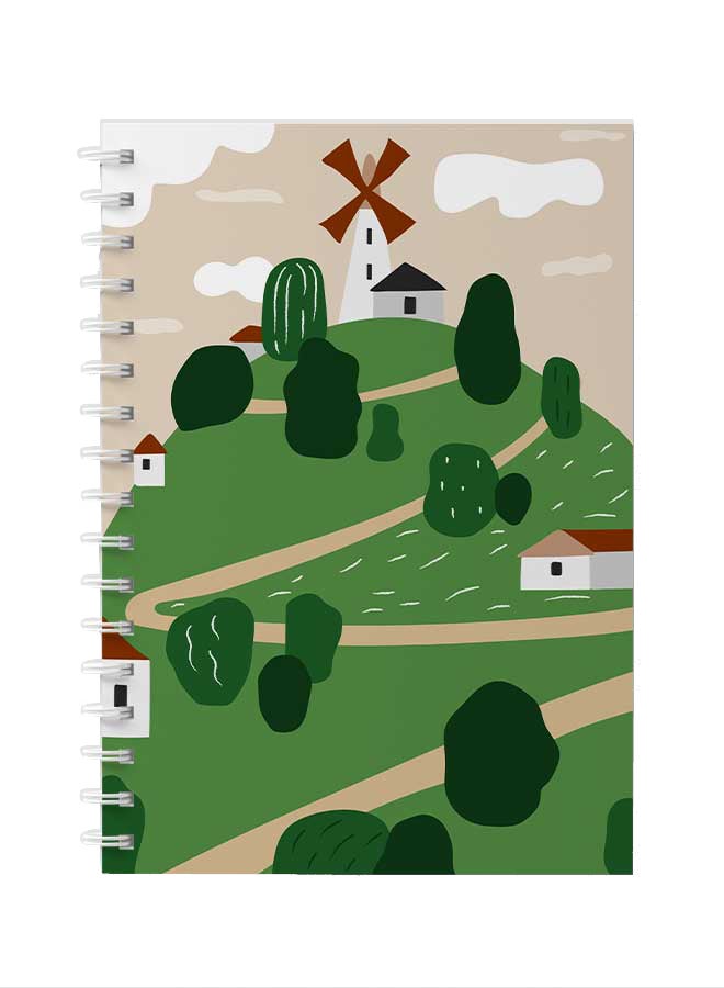 LOWHA Spiral Notebook For School Or Business Note Taking With 60 Sheets  Cover Farmland Art Multicolour - Image 1