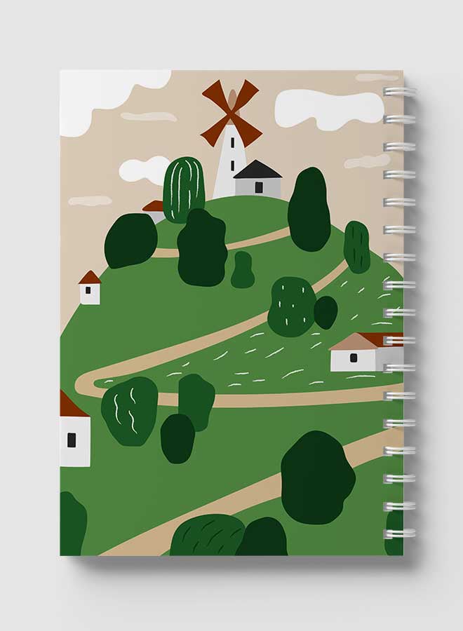 LOWHA Spiral Notebook For School Or Business Note Taking With 60 Sheets  Cover Farmland Art Multicolour - Image 5