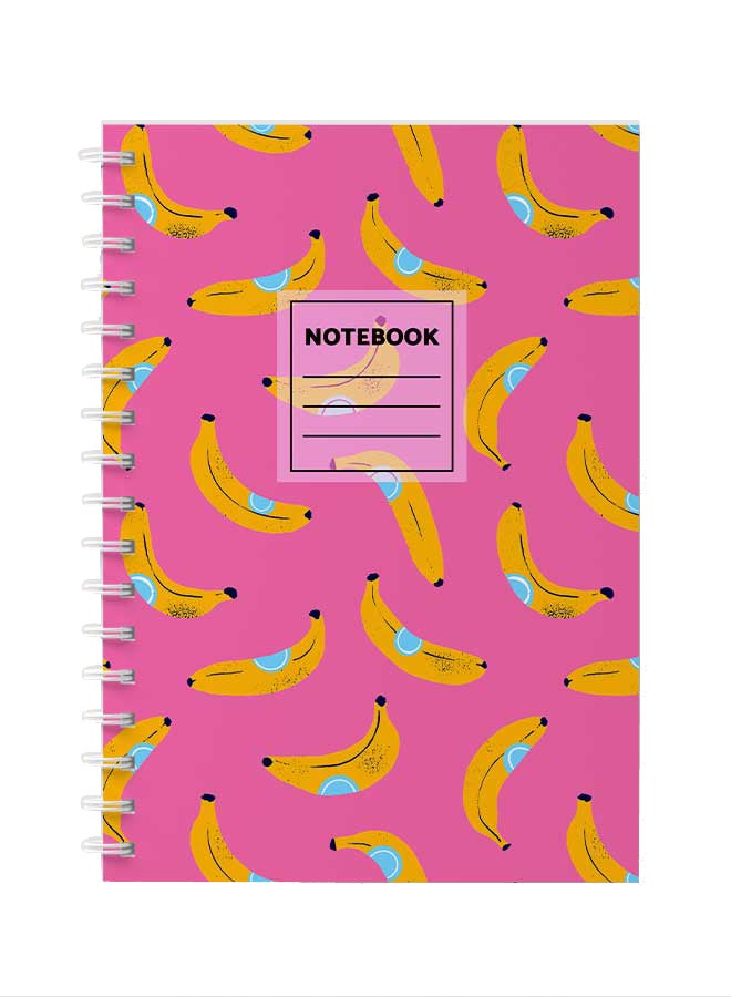 LOWHA Spiral Notebook For School Or Business Note Taking With 60 Sheets  Cover Design With Bananas Multicolour - Image 1