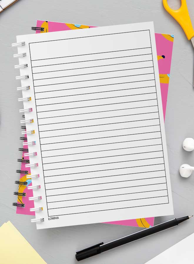 LOWHA Spiral Notebook For School Or Business Note Taking With 60 Sheets  Cover Design With Bananas Multicolour - Image 3
