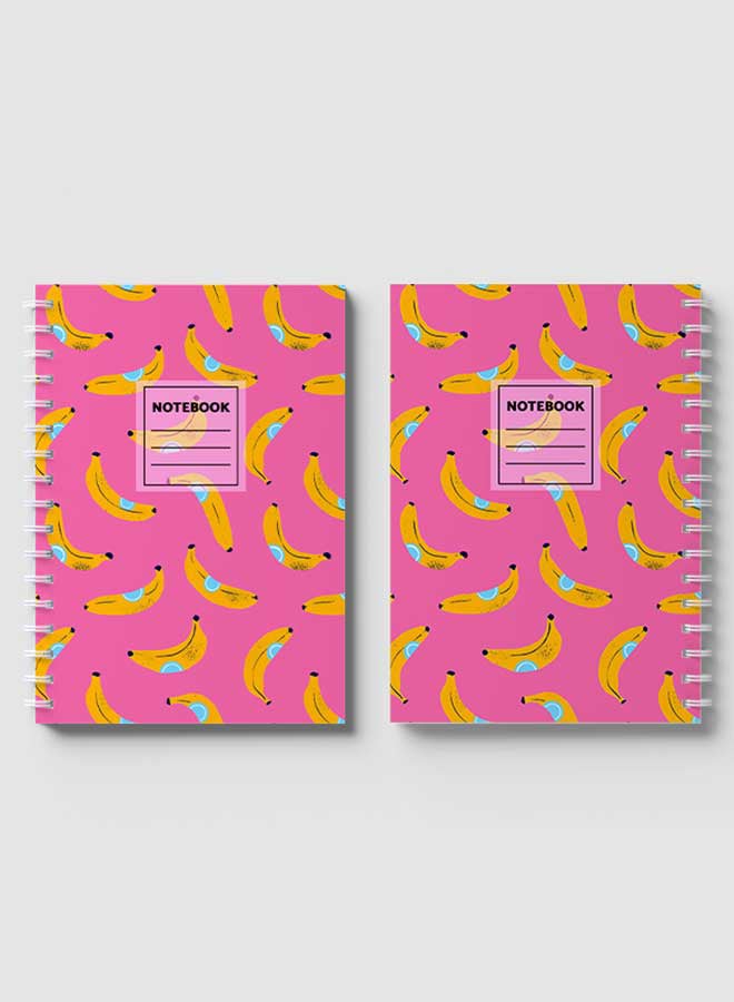 LOWHA Spiral Notebook For School Or Business Note Taking With 60 Sheets  Cover Design With Bananas Multicolour - Image 4