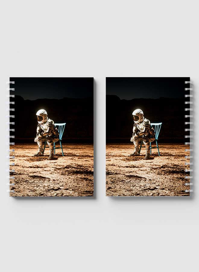 LOWHA Spiral Notebook For School Or Business Note Taking With 60 Sheets  Sitting Astronaut Cover Multicolour  - Image 4