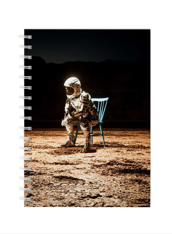 LOWHA Spiral Notebook For School Or Business Note Taking With 60 Sheets  Sitting Astronaut Cover Multicolour  - Image 1