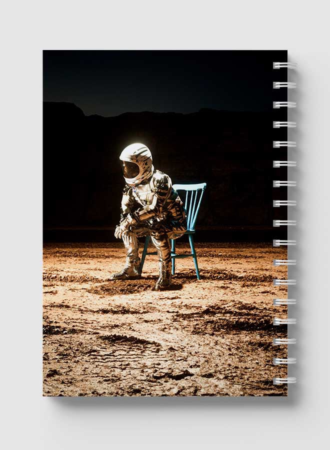 LOWHA Spiral Notebook For School Or Business Note Taking With 60 Sheets  Sitting Astronaut Cover Multicolour  - Image 5