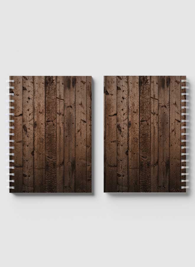 LOWHA - Spiral Notebook For School Or Business Note Taking With 60 Sheets  Old Wood  Cover Multicolour - Image 1