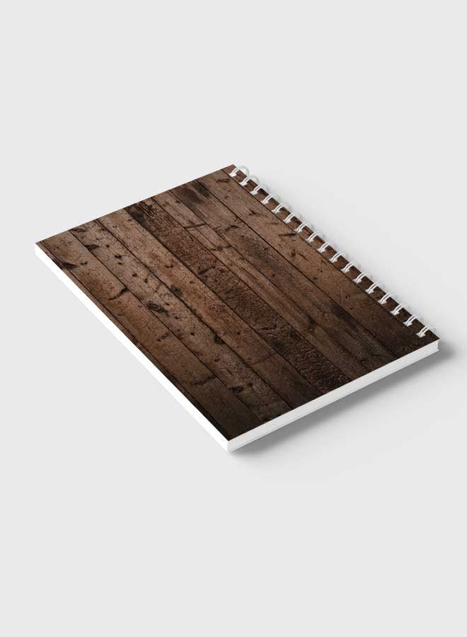 LOWHA - Spiral Notebook For School Or Business Note Taking With 60 Sheets  Old Wood  Cover Multicolour - Image 1