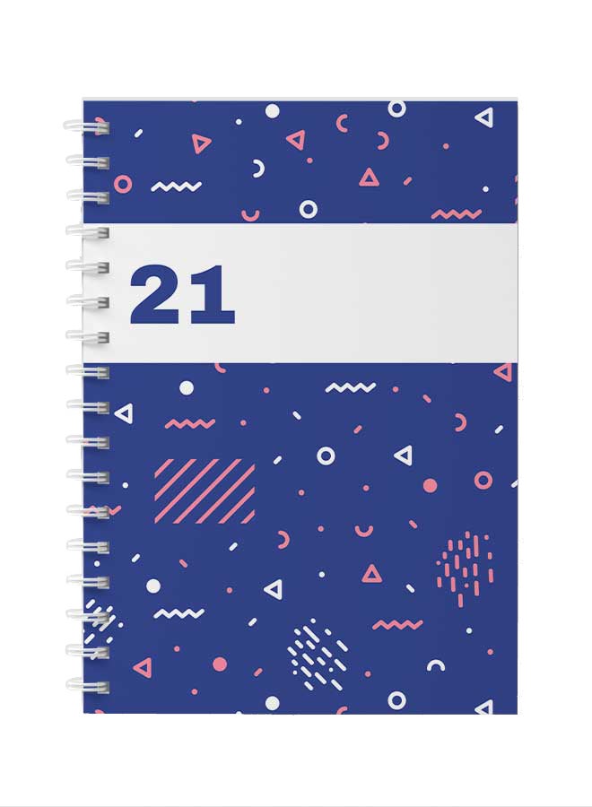 LOWHA Spiral Notebook For School Or Business Note Taking With 60 Sheets  Modern Mix Shapes Pattern Multicolour - Image 1