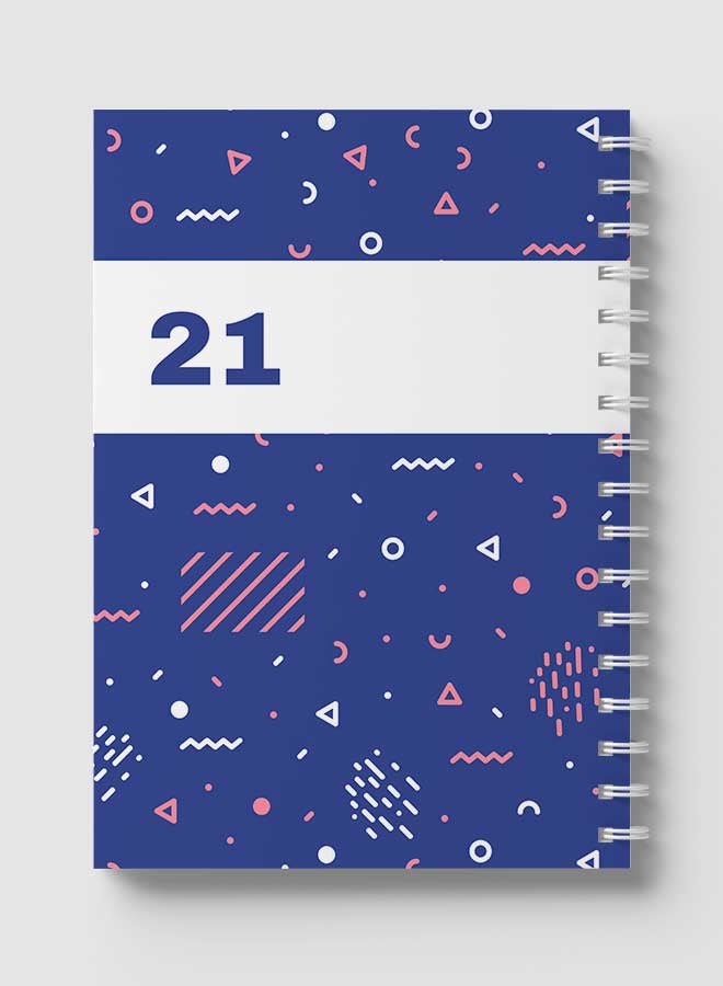 LOWHA Spiral Notebook For School Or Business Note Taking With 60 Sheets  Modern Mix Shapes Pattern Multicolour - Image 5