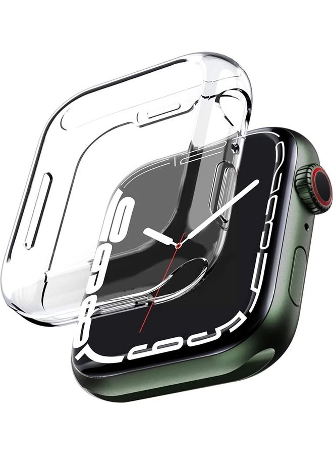 MARGOUN Slim TPU Bumper Protective Cover Case for Apple iWatch Series 7 45mm Clear - Image 2