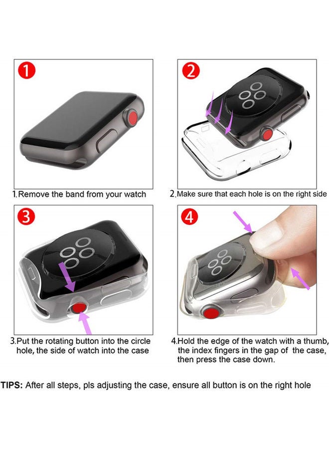 MARGOUN Slim TPU Bumper Protective Cover Case for Apple iWatch Series 7 45mm Clear - Image 4