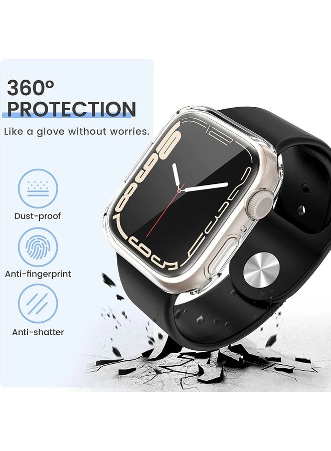 MARGOUN - 2-Piece Slim TPU Bumper Protective Cover Case for Apple iWatch Series 7 41mm Clear - Image 1