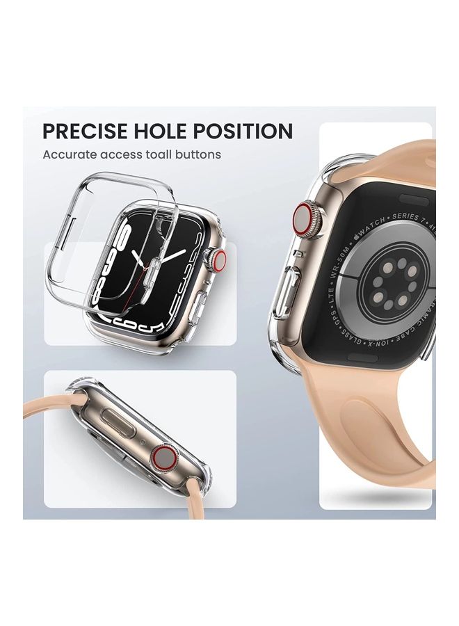 MARGOUN - 2-Piece Slim TPU Bumper Protective Cover Case for Apple iWatch Series 7 41mm Clear - Image 1