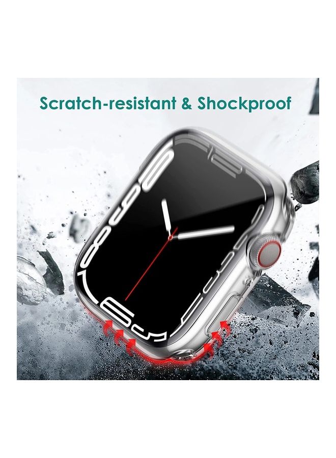 MARGOUN - 2-Piece Slim TPU Bumper Protective Cover Case for Apple iWatch Series 7 41mm Clear - Image 1