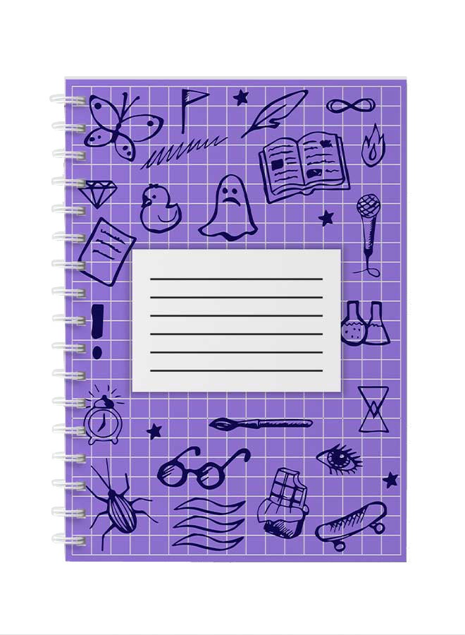 لوحة دفتر ملاحظات بسلك حلزوني للمدرسة أو تدوين ملاحظات العمل مع 60 ورقة إلى خطوط الشبكة متعدد الألوان - Image 1