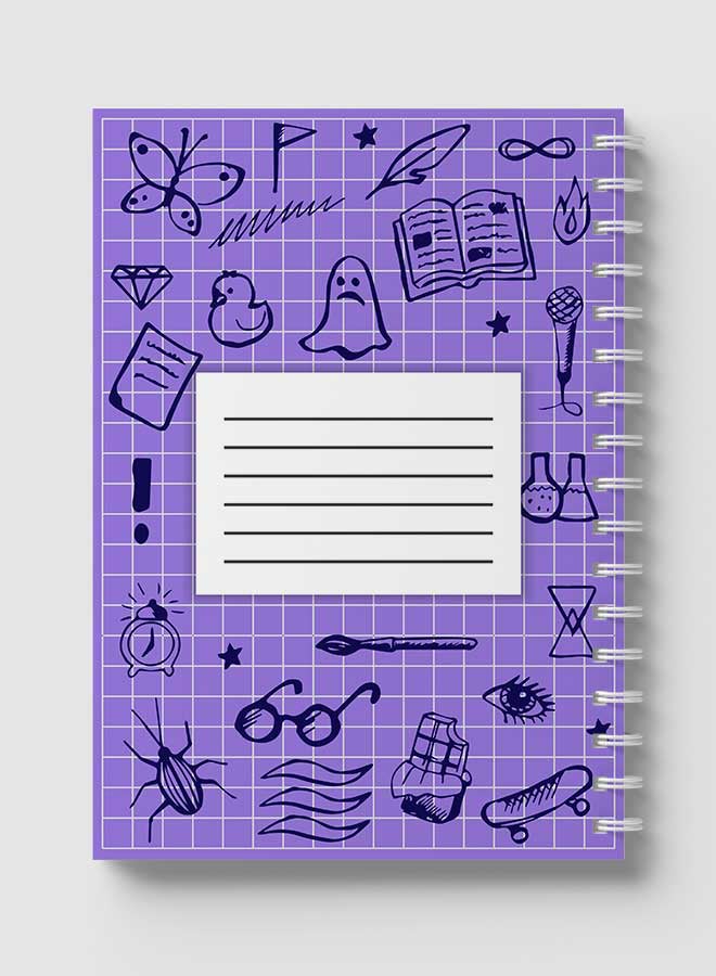 لوحة دفتر ملاحظات بسلك حلزوني للمدرسة أو تدوين ملاحظات العمل مع 60 ورقة إلى خطوط الشبكة متعدد الألوان - Image 5