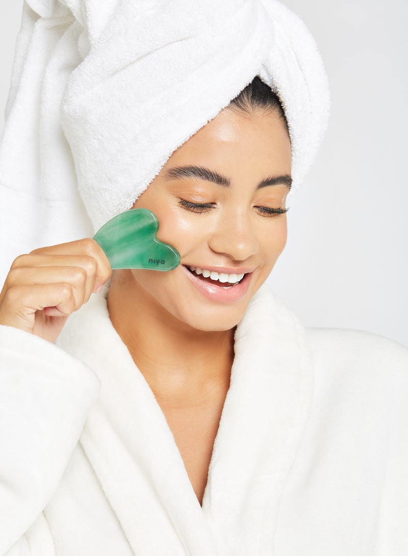 Niya - Face Massage Rollers And Gua Sha Stone Set Jade - For Clear And Smooth Skin Green 160grams - Image 1