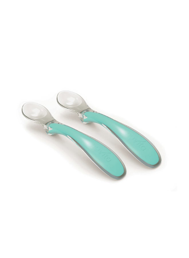Nuvita - 2 Piece Easy Eating Plastic Spoon And Fork - Blue - Image 1