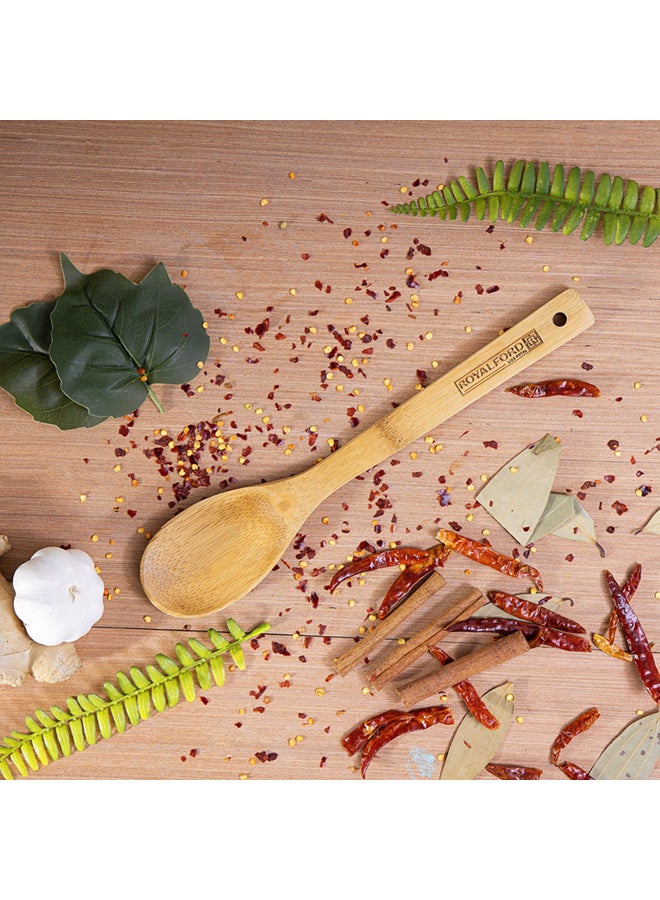 Royalford Bamboo Serving Spoon Brown 30x6cm  - Image 3