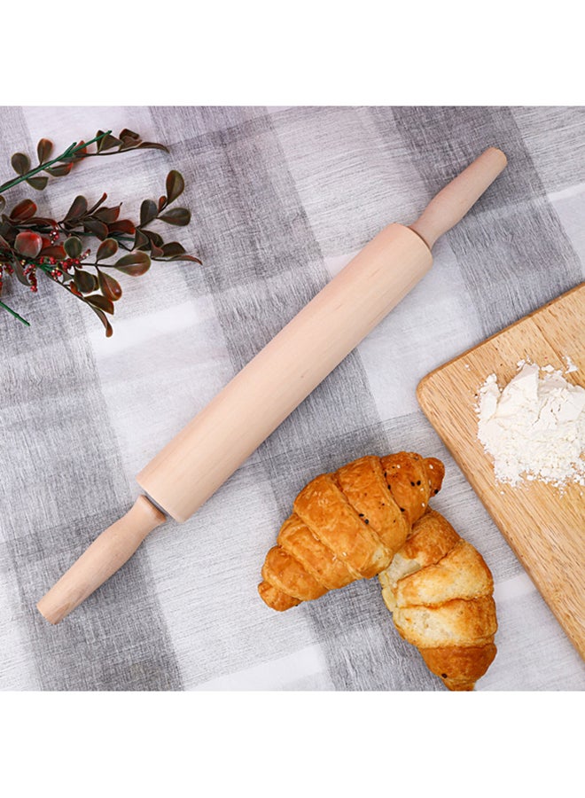 Royalford Wooden Rolling Pin Durable And Light Weight 100% Natural Wood 45x 45CM Beige 45x4.3cm  - Image 3