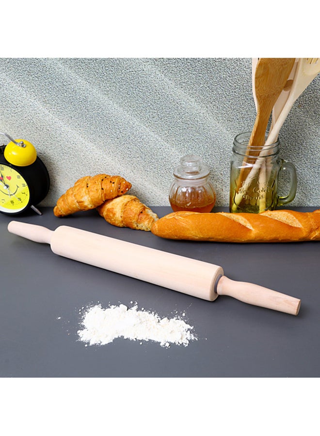 Royalford Wooden Rolling Pin Durable And Light Weight 100% Natural Wood 45x 45CM Beige 45x4.3cm  - Image 4