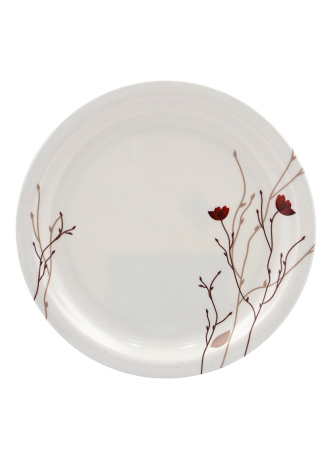Royalford Dinner Plate White With Red Floral 11inch  - Image 1