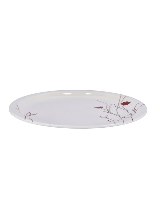 Royalford Dinner Plate White With Red Floral 11inch  - Image 2