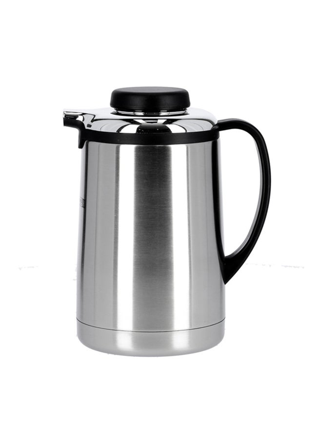 Royalford Royalford RF6894 Steel Vacuum Flask - 1 L| Leak-proof & Portable | 12 Hours Hold & Cold| Ideal for tea, coffee, hot chocolate, soup, smoothies & more Silver/Black 1Liters  - Image 1