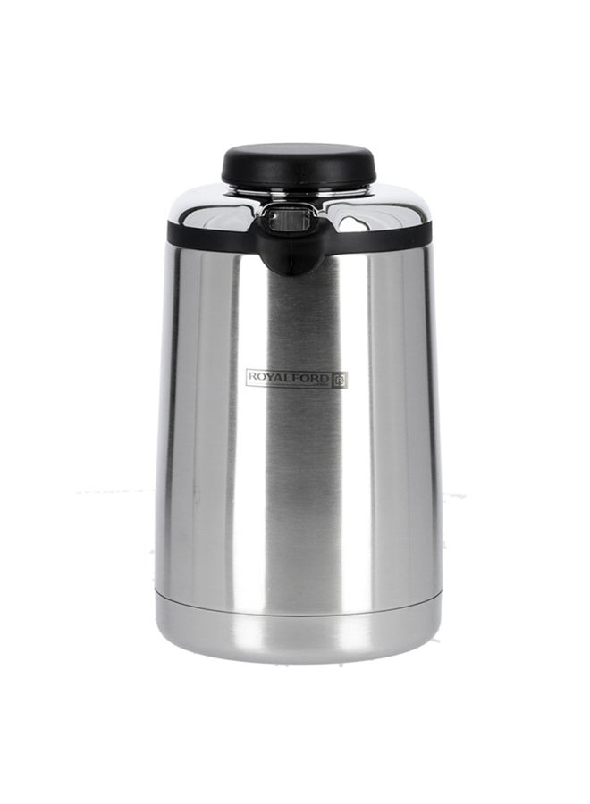 Royalford Royalford RF6894 Steel Vacuum Flask - 1 L| Leak-proof & Portable | 12 Hours Hold & Cold| Ideal for tea, coffee, hot chocolate, soup, smoothies & more Silver/Black 1Liters  - Image 2