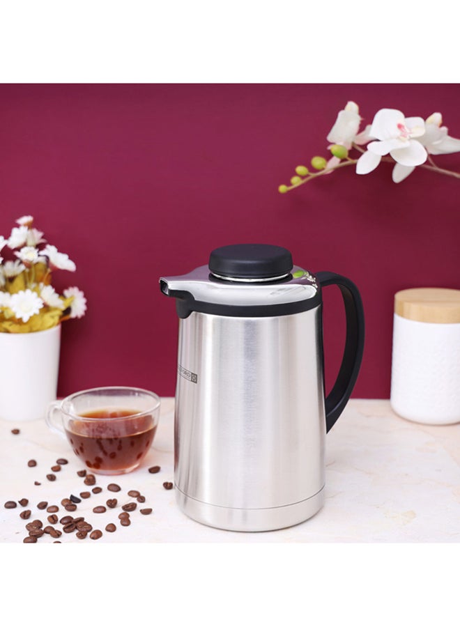 Royalford Royalford RF6894 Steel Vacuum Flask - 1 L| Leak-proof & Portable | 12 Hours Hold & Cold| Ideal for tea, coffee, hot chocolate, soup, smoothies & more Silver/Black 1Liters  - Image 3