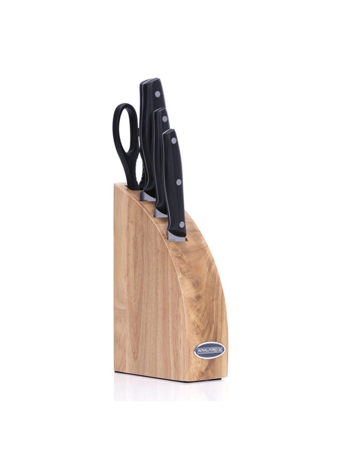 Royalford 5-Piece Knife Set Black - Image 1