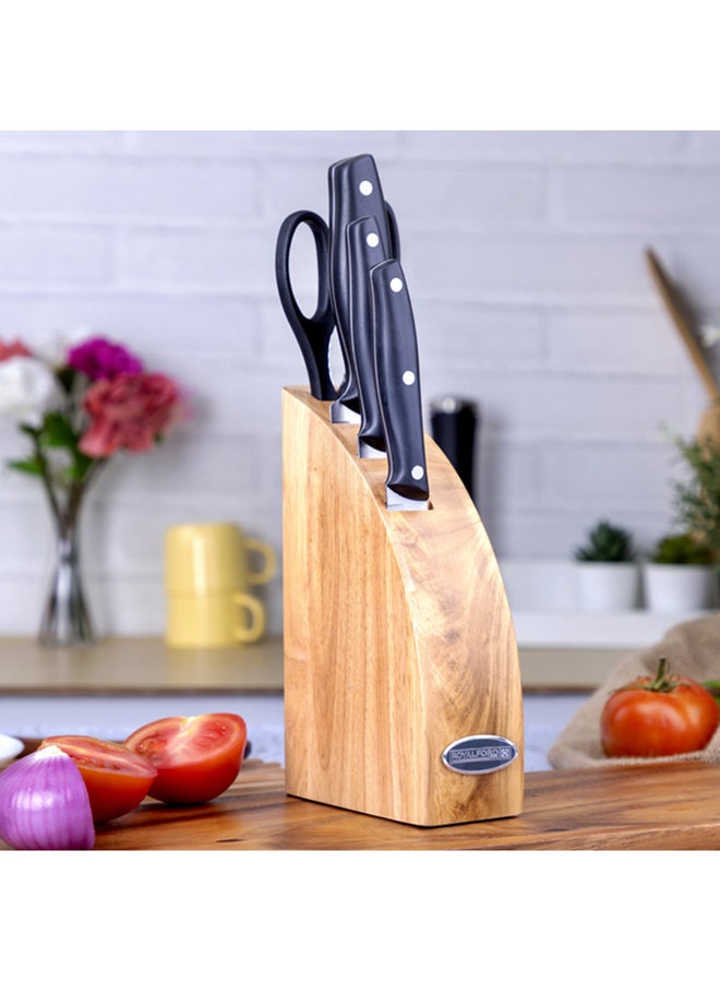 Royalford 5-Piece Knife Set Black - Image 3