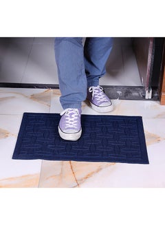 Royalford Rectangular Solid Bathing Mat Blue 40x60cm  - Image 4