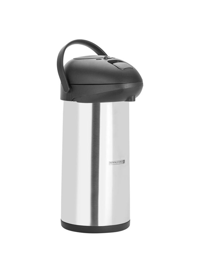 Royalford Royalford RF8338 5L Double Wall Vacuum Flask Stainless steel - Keeping Hot/Cold Retention, Pump Action Spill Proof Pouring Coffee, Hot Water, Tea, Beverage | Ideal for Commercial & Outings Silver/Black 